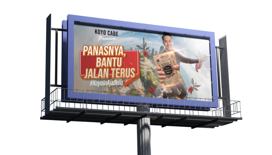 The Koyo Cabe campaign on a roadside billboard