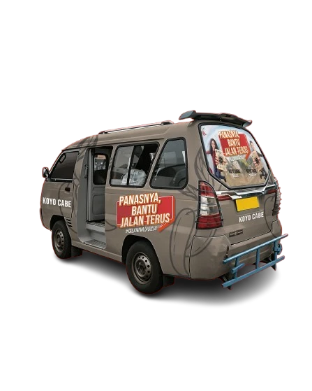 The campaign wrapped on a public minivan